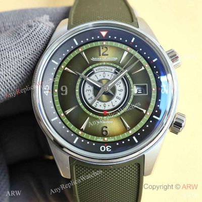 AAA Swiss Copy Jaeger-LeCoultre Master Control Memovox Timer 9015 Green Watch 42mm